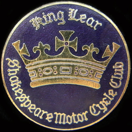 Shakespeare Motor Cycle Club Rally pin badge