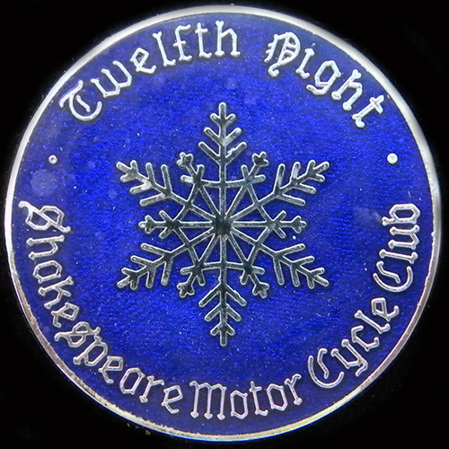 Shakespeare Motor Cycle Club Rally pin badge