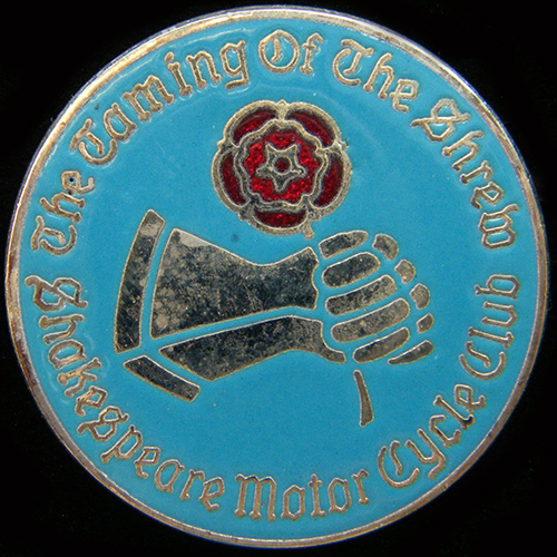 Shakespeare Motor Cycle Club Rally pin badge
