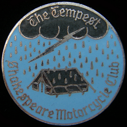 Shakespeare Motor Cycle Club Rally pin badge