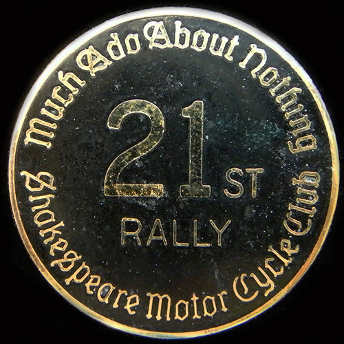 Shakespeare Motor Cycle Club Rally pin badge