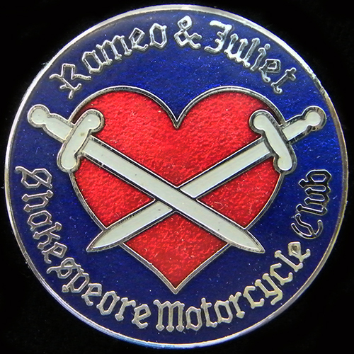 Shakespeare Motor Cycle Club Rally pin badge