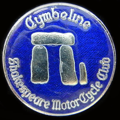 Shakespeare Motor Cycle Club Rally pin badge