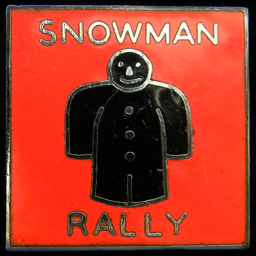 Snowman Rally pin badge 