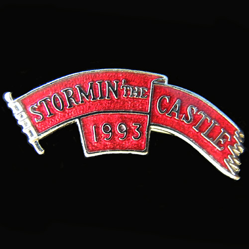Stormin' the Castle Rally pin badge