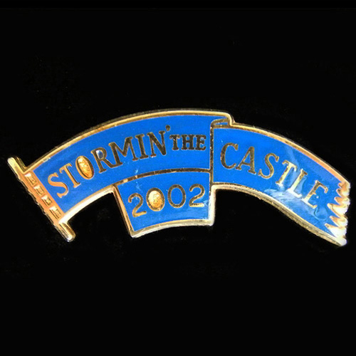 Stormin' the Castle Rally pin badge