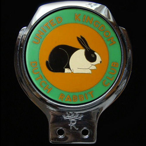 United Kingdom Dutch Rabbit Club Car Badge