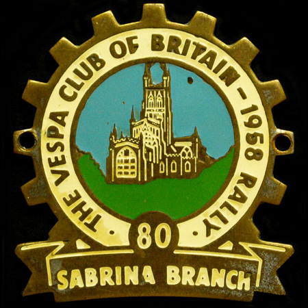 The Vespa Club of Britain1958 Rally Sabrina Branch Cog Badge