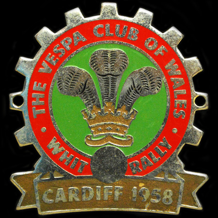 The Vespa Club of WalesWhit Rally 1958 Cog Badge