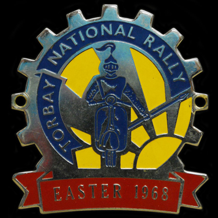 The Vespa Club of BritainTorbay National Rally 1968 Cog Badge
