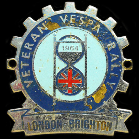 Veteran's Vespa Rally London Brighton 1964 Cog Badge