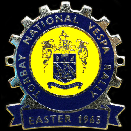 Torbay National Vespa Rally Easter 1963 Cog Badge