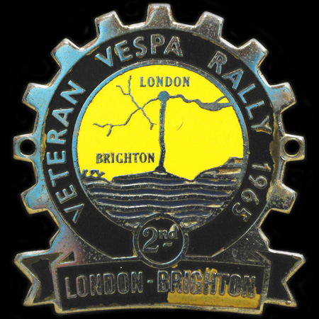 1965 Veteran Vespa Rally Cog Badge