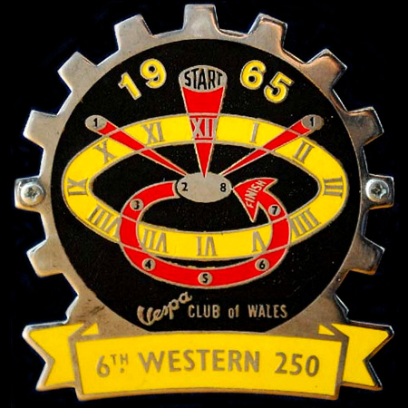 Vespa Club of Wales 6th Western 250 1965 Cog Badge