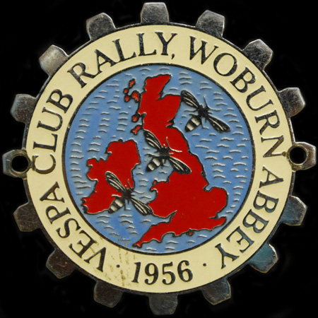 Vespa Club Rally Woburn Abbey 1956 Cog Badge