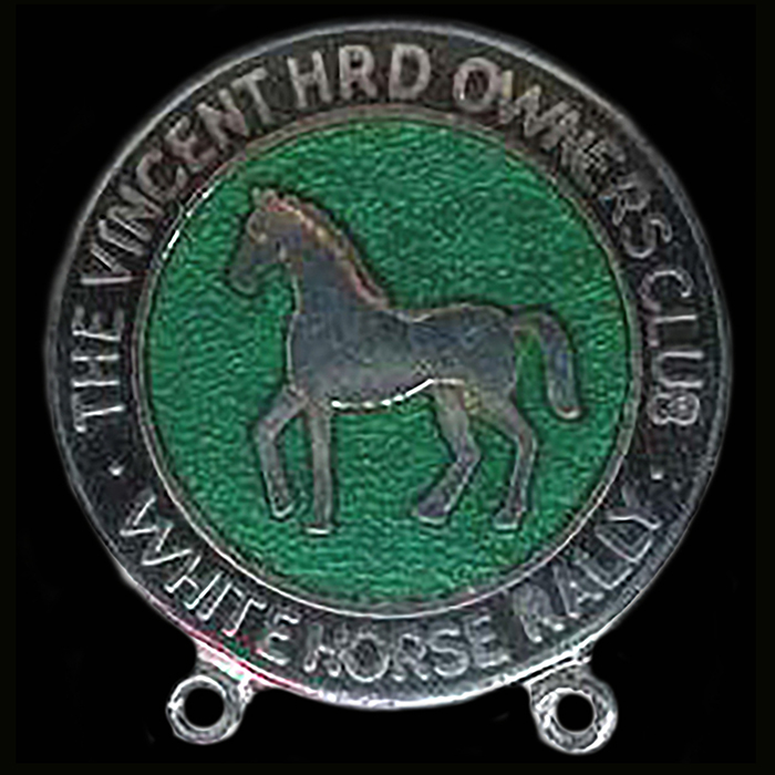 Vincent H R D White Horse  Rally pin badge