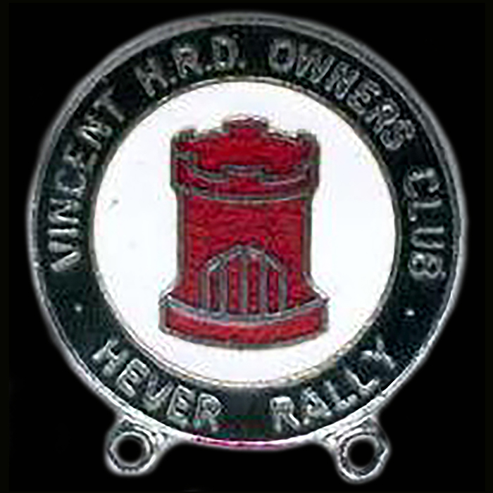 Vincent H R D Owners Club Hever Rally pin badge