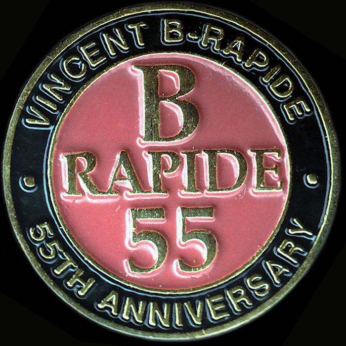 Vincent Rapide 55th Anniversary pin badge