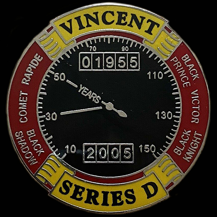 Vincent Series D pin badge