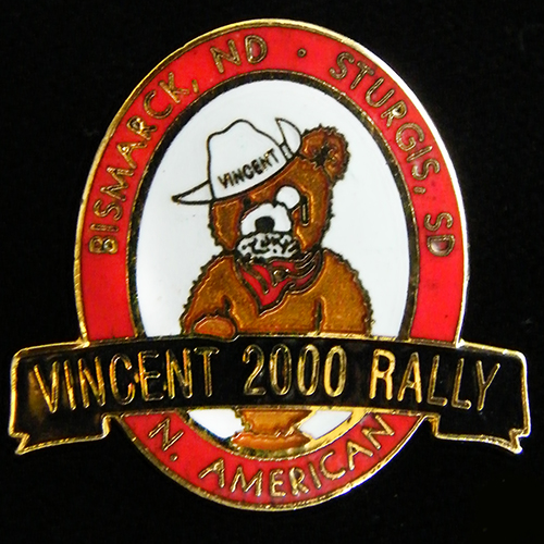 Vincent 2000 Rally pin badge