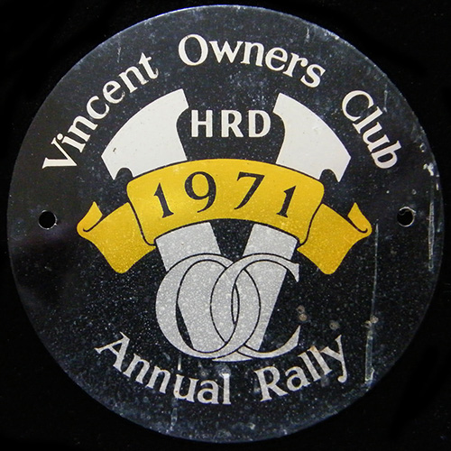 Vincent Owners Club Machine/Car badge
