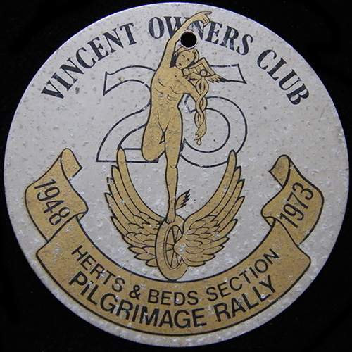Vincent Owners Club Machine/Car badge
