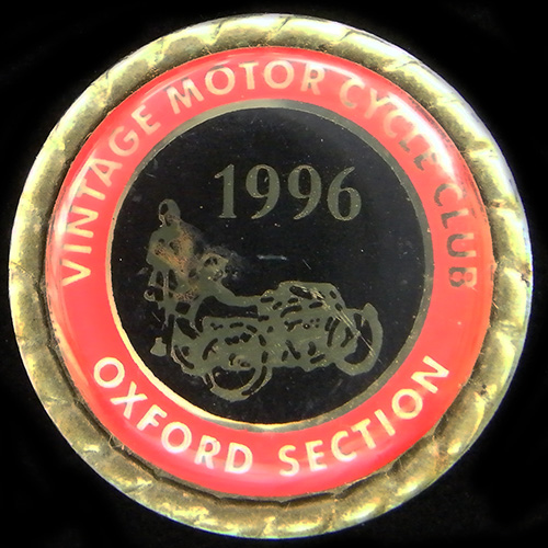 Vintage Motor Cycle Club pin badge