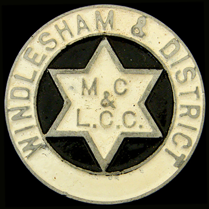 Windlesham & District Motor Cycle & Light Car Club car badge