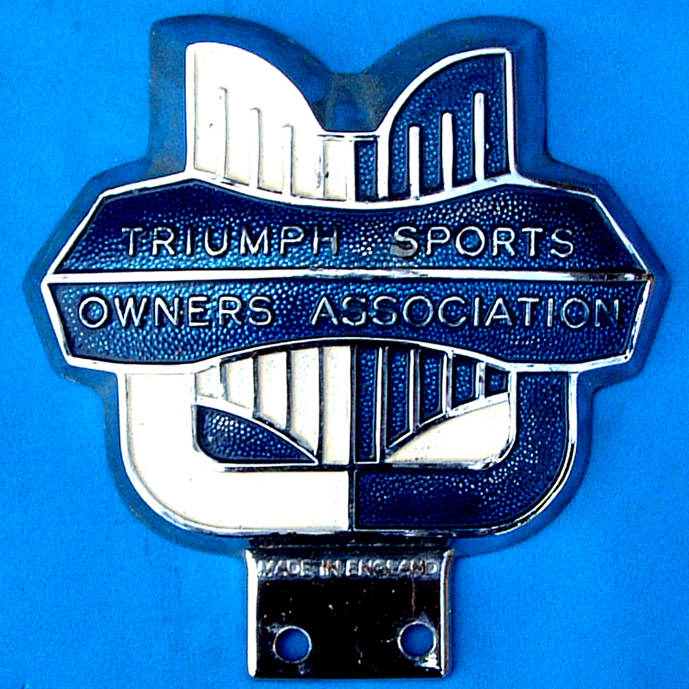  Triumph Sports Owners Association car badge