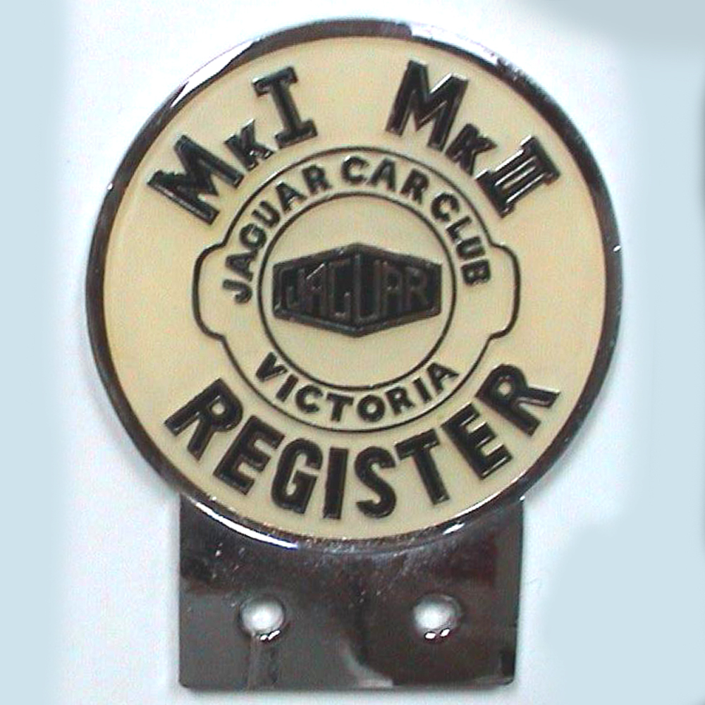 Jaguar Car Club Victoria Mk 1 & 2  Car badge