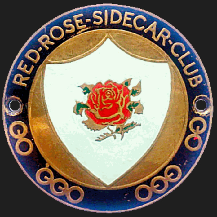 Red Rose Sidecar Club car badge