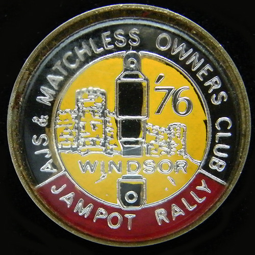 AJS Matchless Jampot Rally pin badge