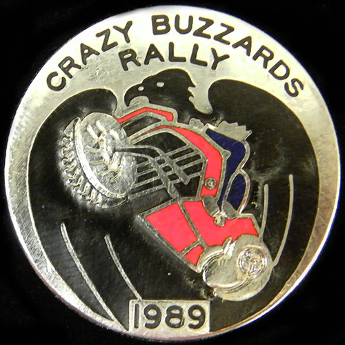 Crazy Buzzards Rally pin badge
