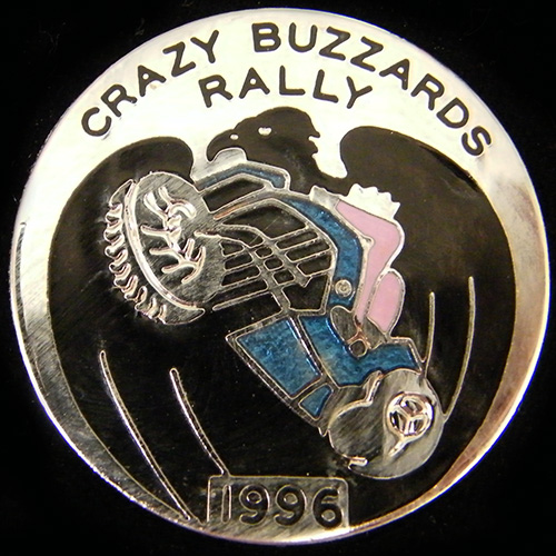 Crazy Buzzards Rally pin badge