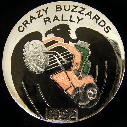 Crazy Buzzards Rally pin badge