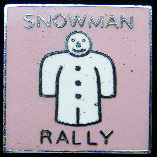 Snowman Rally pin badge 