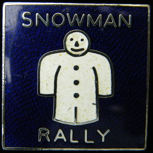 Snowman Rally pin badge 