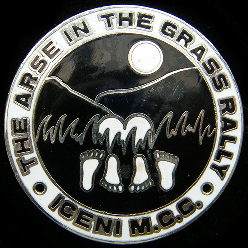 The Arse in the Grass Rally Lapel Badge