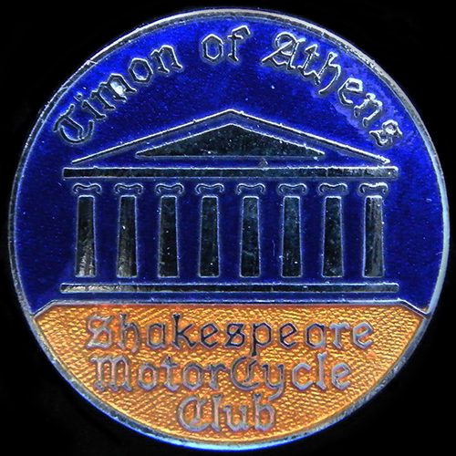 Shakespeare Motor Cycle Club Rally pin badge