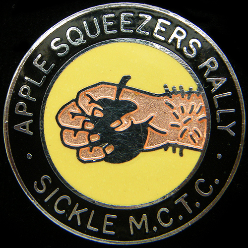 Apple Squeezers Rally pin badge
