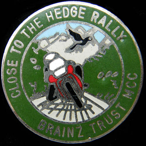 Close to the Hedge Rally pin badge