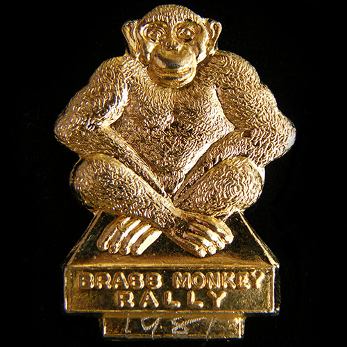 Brass Monkey Rally pin badge