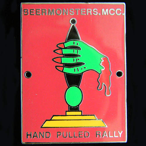 Hand Pulled Rally pin badge