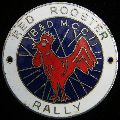 Red Rooster Rally pin badge