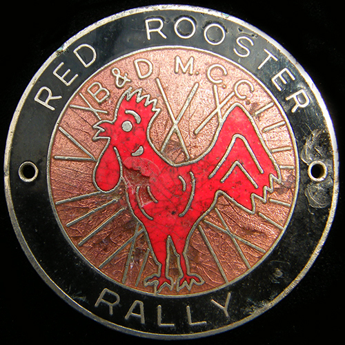 Red Rooster Rally pin badge