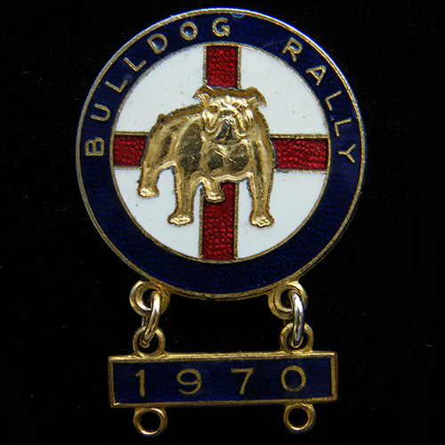 Bulldog Rally lapel badge