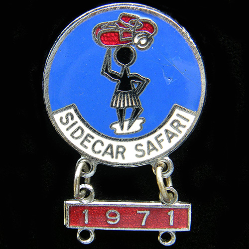 Sidecar Safari Rally lapel badge