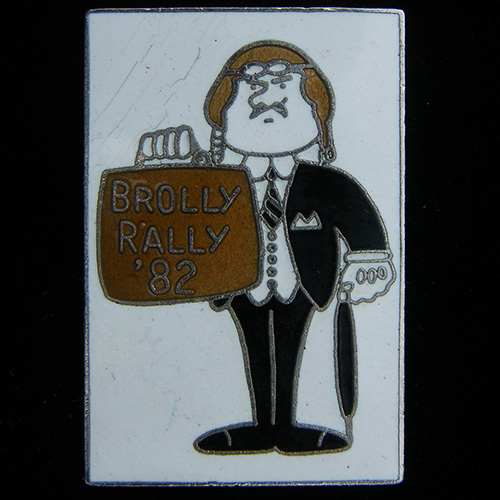 Brolly Rally pin badge