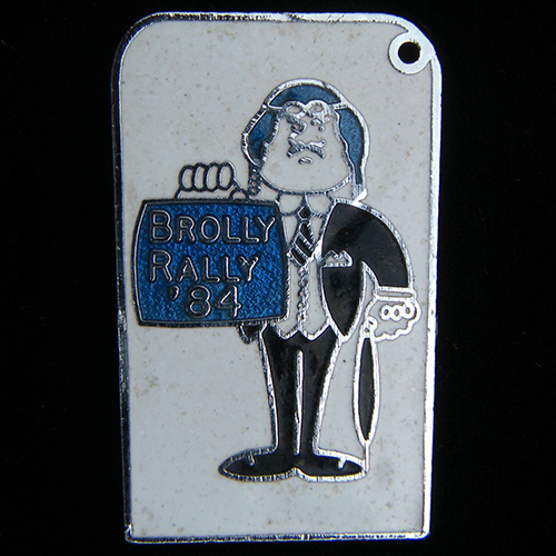 Brolly Rally pin badge
