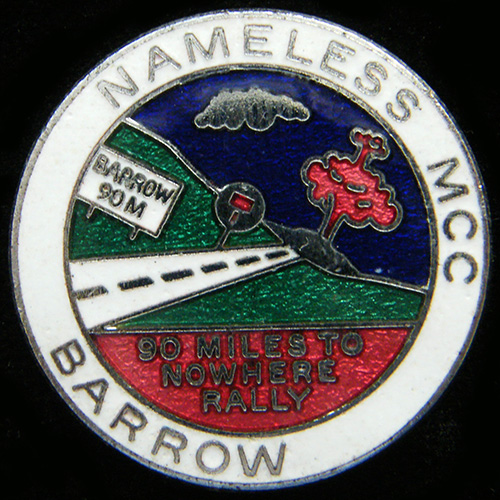 90 Miles from Nowhere Rally pin badge